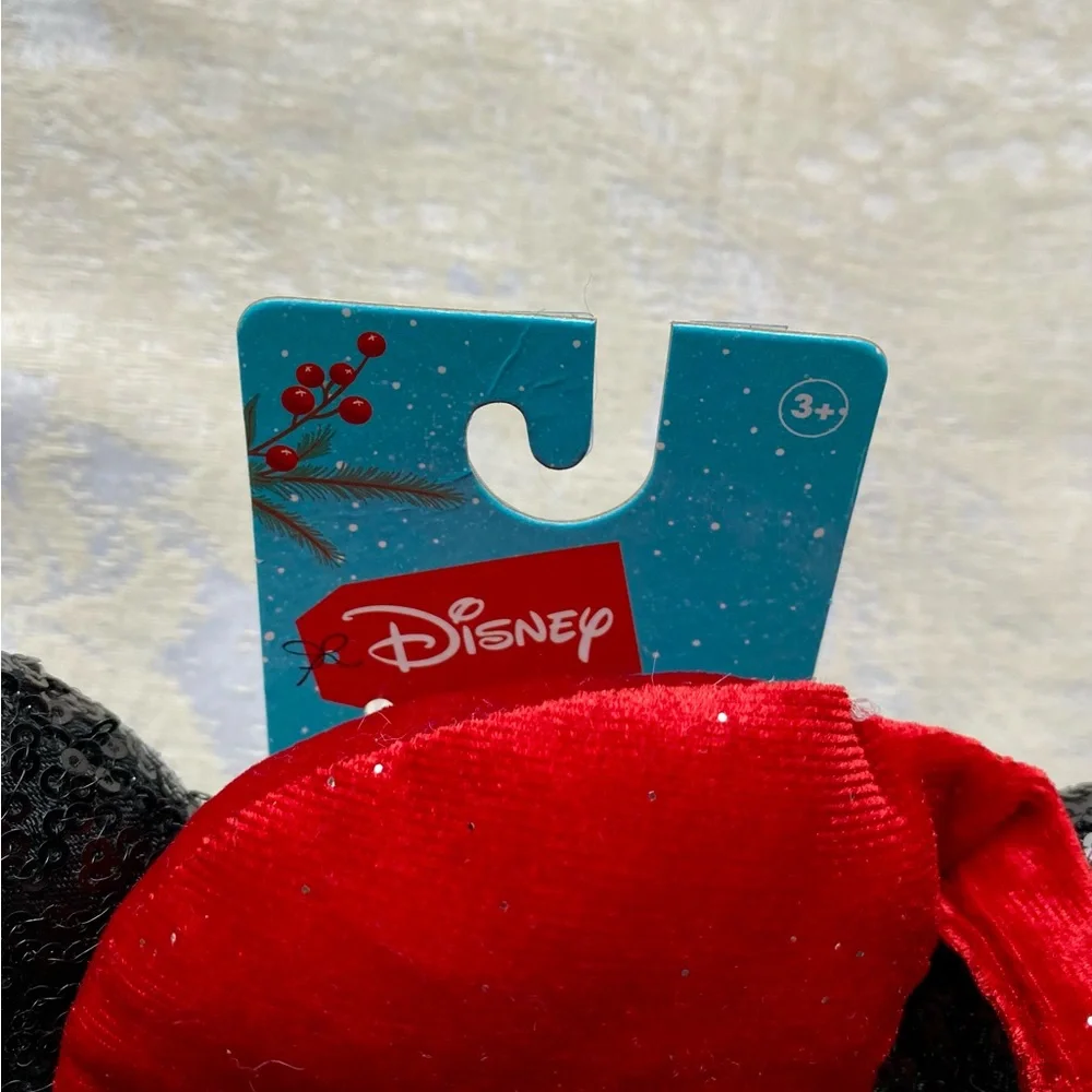Disney Minnie Mouse Ears Santa Headband New